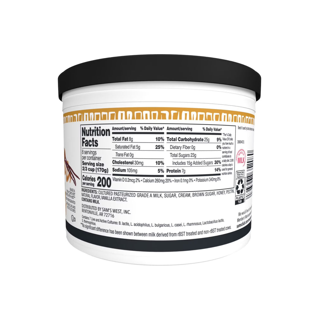 Member's Mark - Greek Yogurt, Whole Milk Honey Vanilla 48 oz