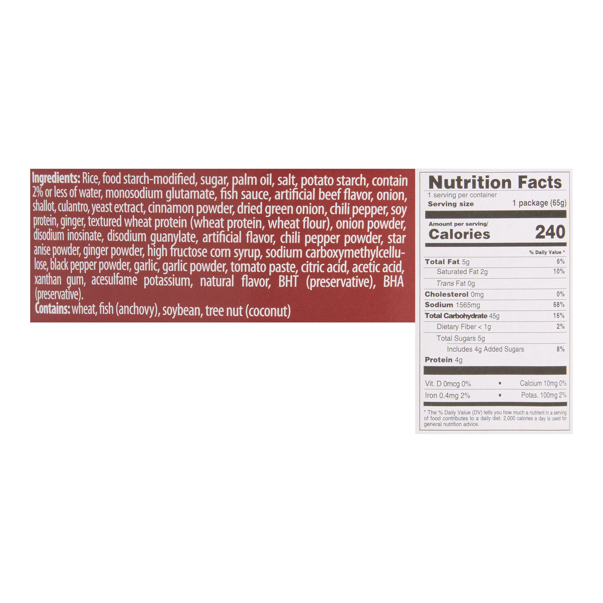 Chin-su - Pho Story Vietnamese Pho, Beef Flavored 65g (Case of 18)