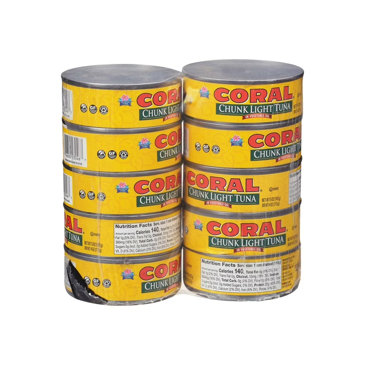 Coral - Chunk Light Tuna in Vegetable Oil 5 oz, 10 Pack