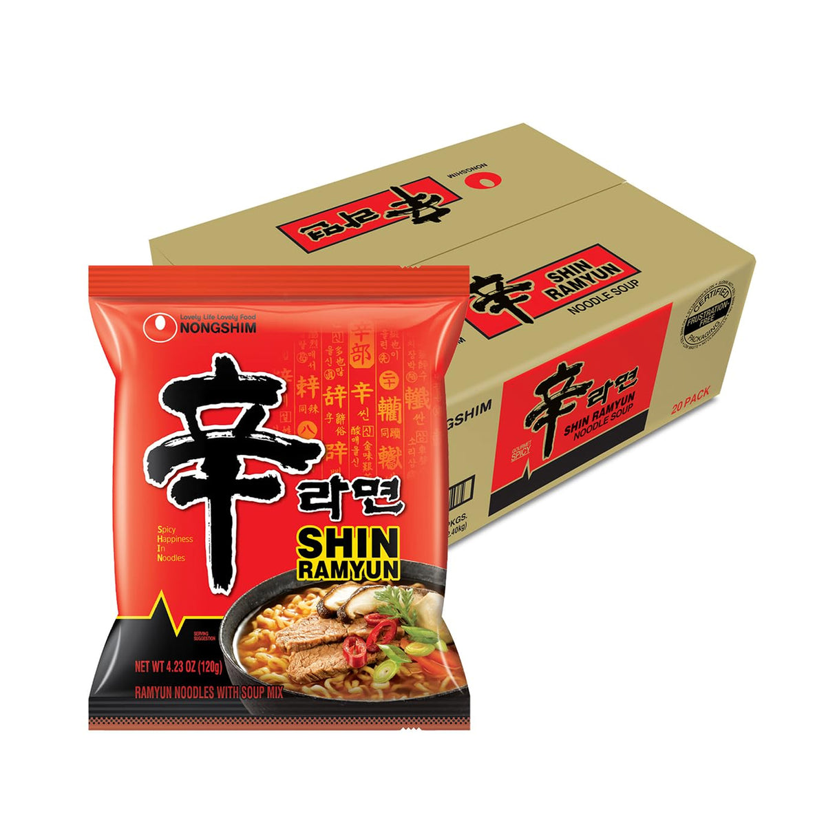 Nongshim - Shin Ramyun Spicy Noodle Soup 120g (Case of 20)
